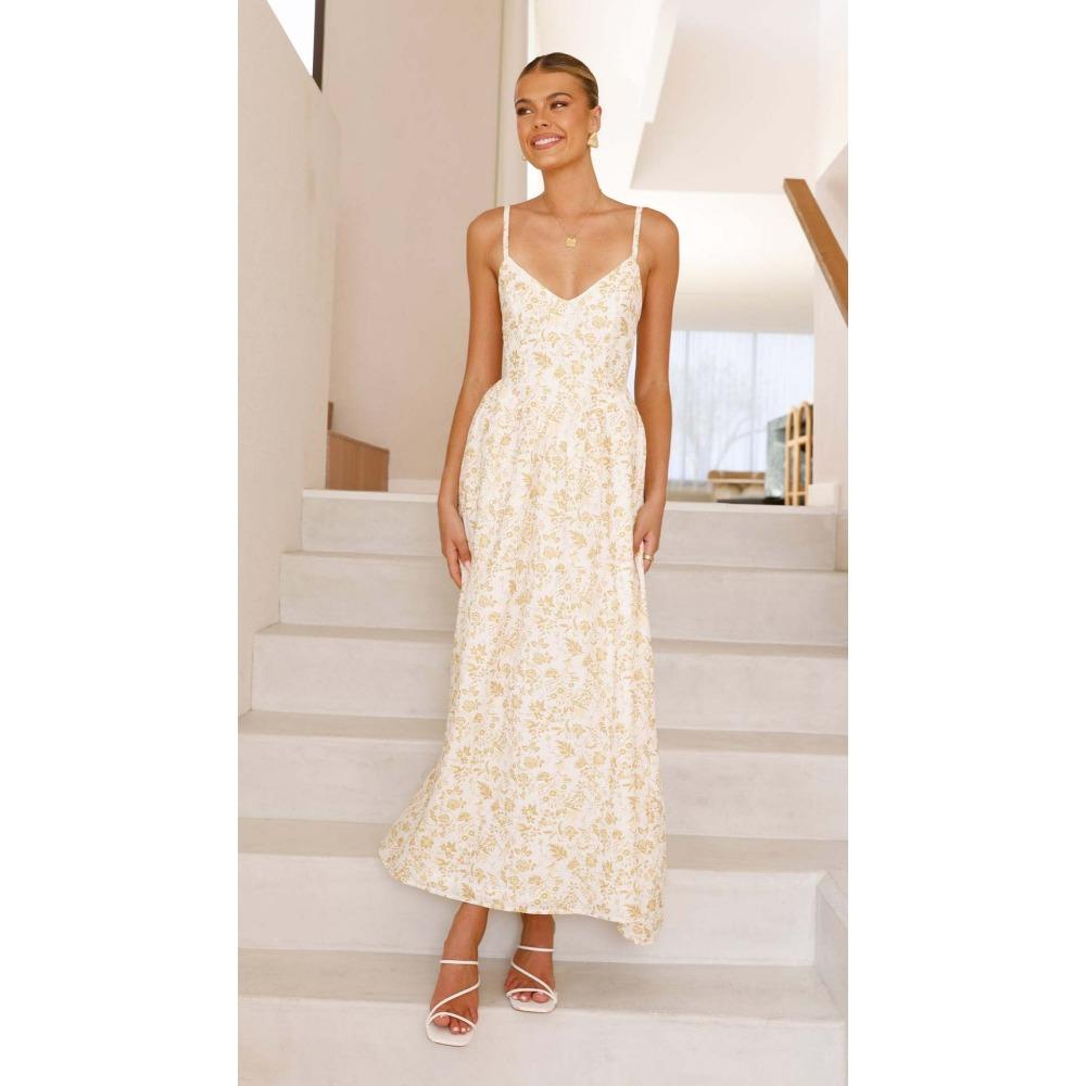 Damenkleider S-XL Damen V-Ausschnitt Neckholderkleider Strandurlaubskleider Schwingkleider