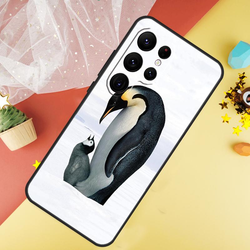 Penguin Snow Arctic Cute Animal Phone Case For Samsung Galaxy S25 S26 Ultra S21 S20 S22 S23 Ultra S10 Plus S24 FE Cover Coque