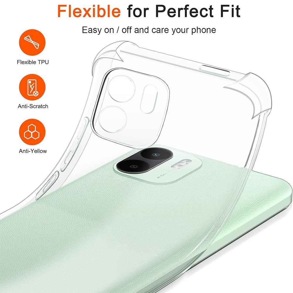 3 Pcs Clear Case For Xiaomi Redmi A1 A2 Plus A1 Plus Thick Shockproof Soft Silicone Phone Cover for Redmi A2