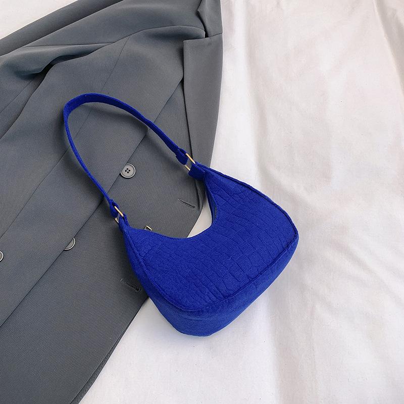 Solid color temperament bag women's new trendy stone pattern underarm bag fashionable hand shoulder bag