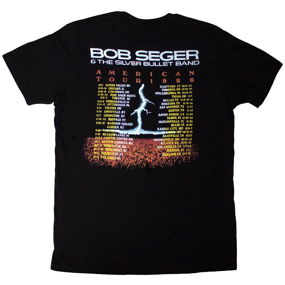Unisexové dospělé tričko Bob Seger & The Silver Bullet Band Tour Â´86 s potiskem na zádech