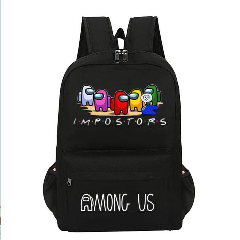 Among Us Student Backpack With Breathable Waterproof Canvas For Casual Travel