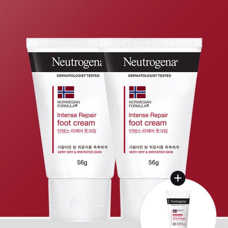 Neutrogena [Cica Emulsion 15ml] Neutrogena Intense Repair Foot Cream 56gx2