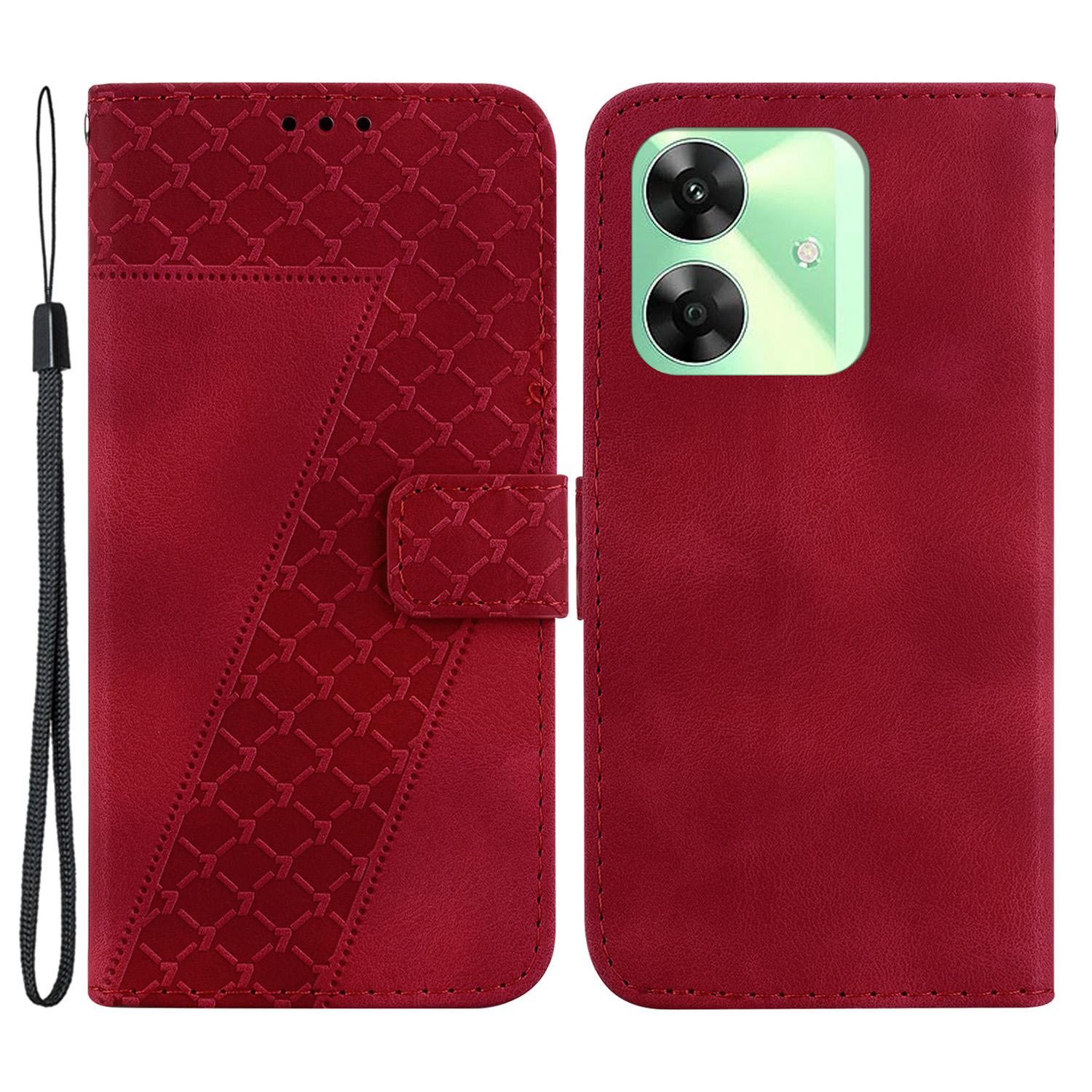 

For Realme Note 60x 4G/C63 4G/C61 4G/Narzo N63 4G Case Leather Phone Cover 7-Shaped Pattern Imprint E