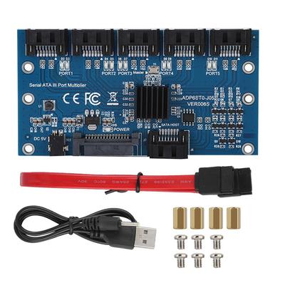 SATA3.0 1 To 5 Hard Disks Adapter Converter Motherboard 6Gbps Interface Multiplier Support PM