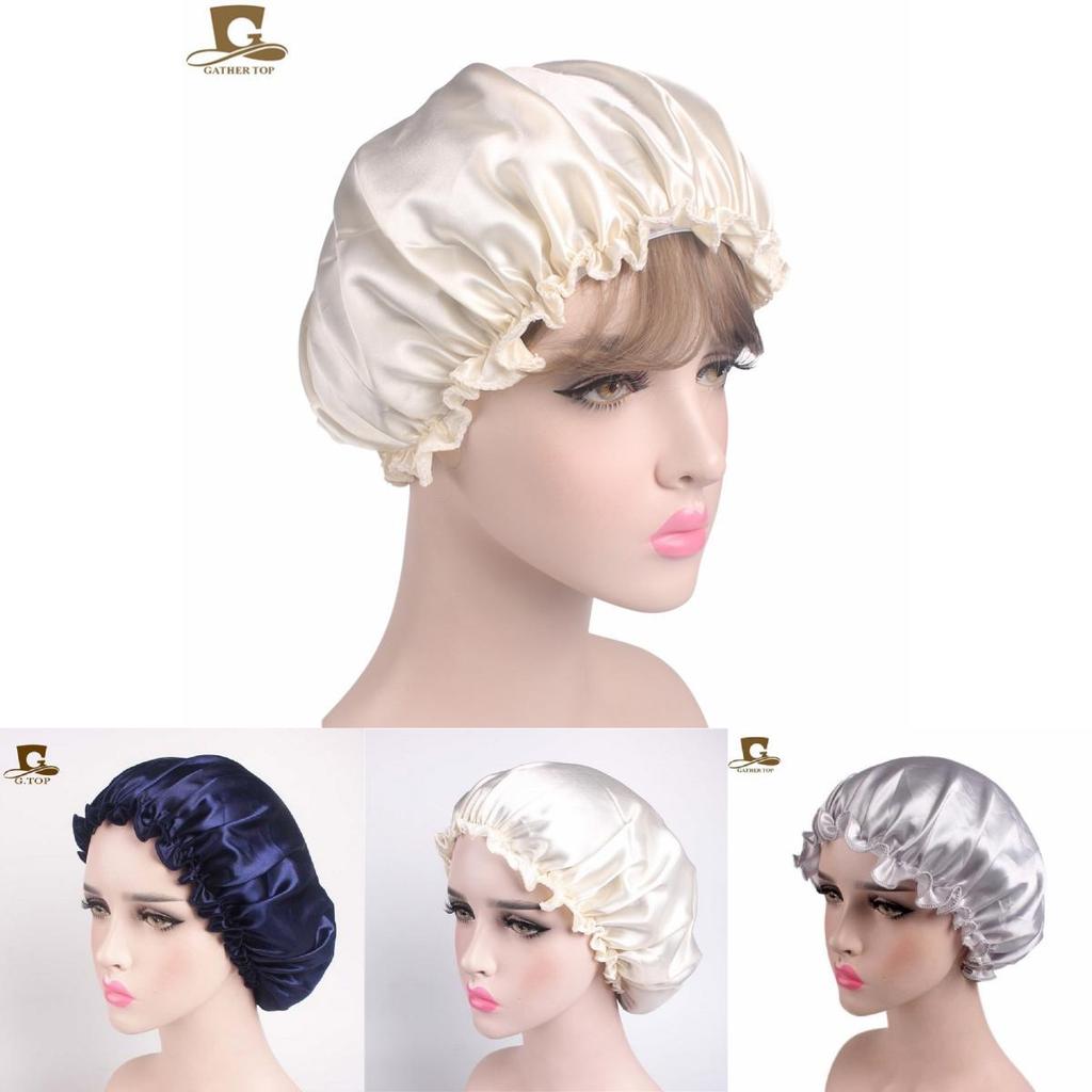 Luxurious Satin Sleep Night Cap For Curly Hair Beauty Salon Head Cover Bonnet Hat