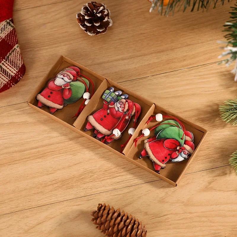 

Christmas Wooden Pendant Snowman SantaTree reindeer Decoration for Home Christmas Ornament Xmas Navidad Gifts Happy New Year
