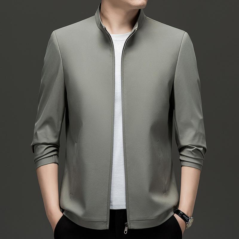 

Новая весенне-осенняя мужская куртка со стойкой, универсальная, в деловом повседневном стиле, куртка для папы среднего возраста, короткая 4XL