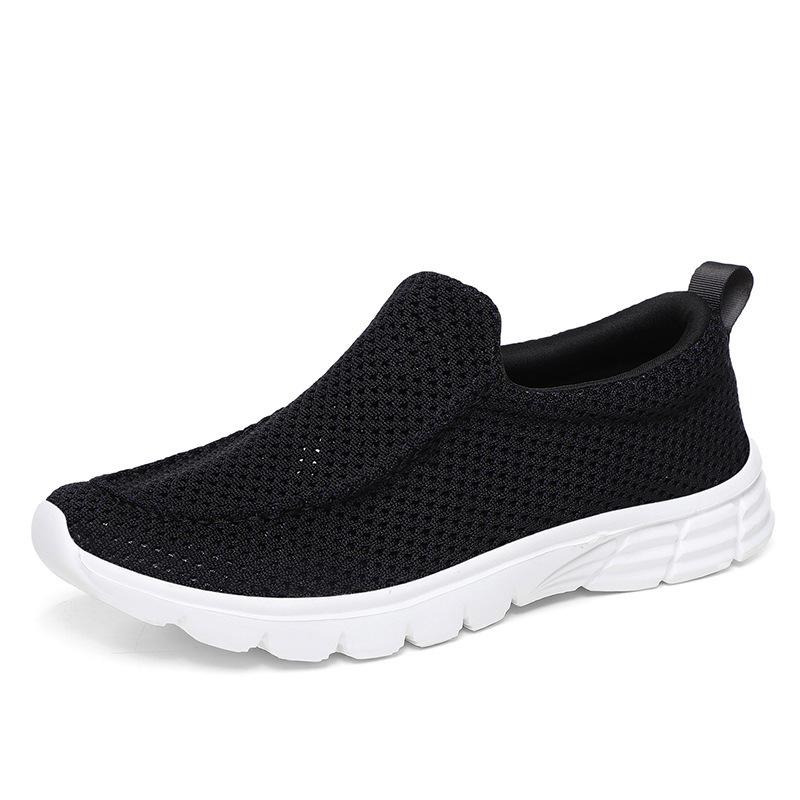 2020 Summer New Large Size Women's Shoes Middle-aged Mother Shoes Fly-woven Breathable Mesh Flat Shoes Casual Shoes