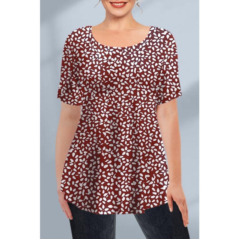 Sommer Rundhals 3D-Druck Top Modische Lässige Übergröße Kurzarm Damen T-Shirts