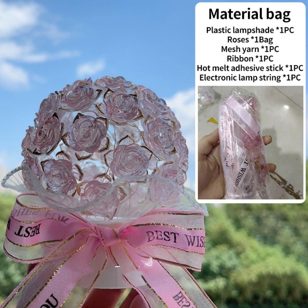 Handmade Flower DIY Night Lights DIY Lamps Flower Bouquet Light Gift Bedroom Decoration Light