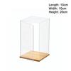 Transparent Acrylic Acrylic Display Case Stackable Design No-glue Assembly Dustproof Cover Wooden Bottom Display Box