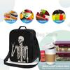 Halloween Skeleton Funny Skull Portable Lunch Bag Insulated Lunch Box Reusable Totes with Adjustable Strap for Work Picnic Beach