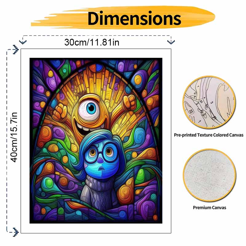 Disney Stained Glass DIY Oil Painting Kits Hand Painting Home Decor Craft Gift Ideas Art Work Vibrant Color Fun Emotions Wall Decor Set