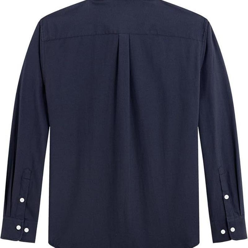 Cozy Up Men's Oxford Shirt Solid Casual Button Down Collar Shirts Long Sleeve Dress Shirts with Pocket