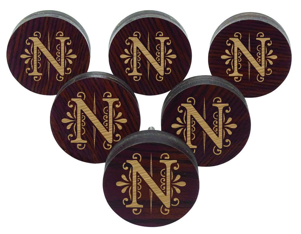 IBA Indianbeautifulart Brown Alphabet H Engraved Furniture Knobs Cabinet Drawer Pull Pack