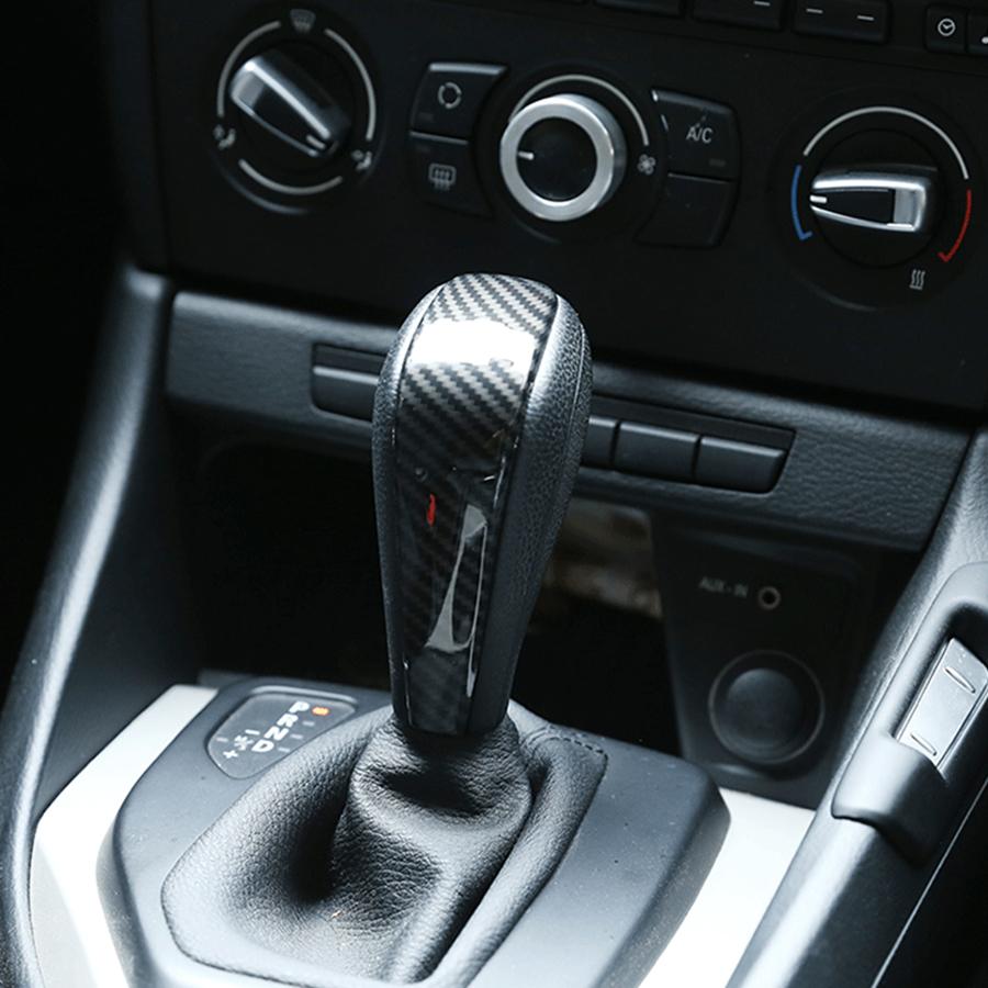 US Carbon Fiber Look Gear Shift Knob Head Cover For BMW 3 Series E90 E91 E92 E93