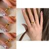 Elegant Vintage Style Gold Color Geometric Copper Adjustable Ring For Women Fashion