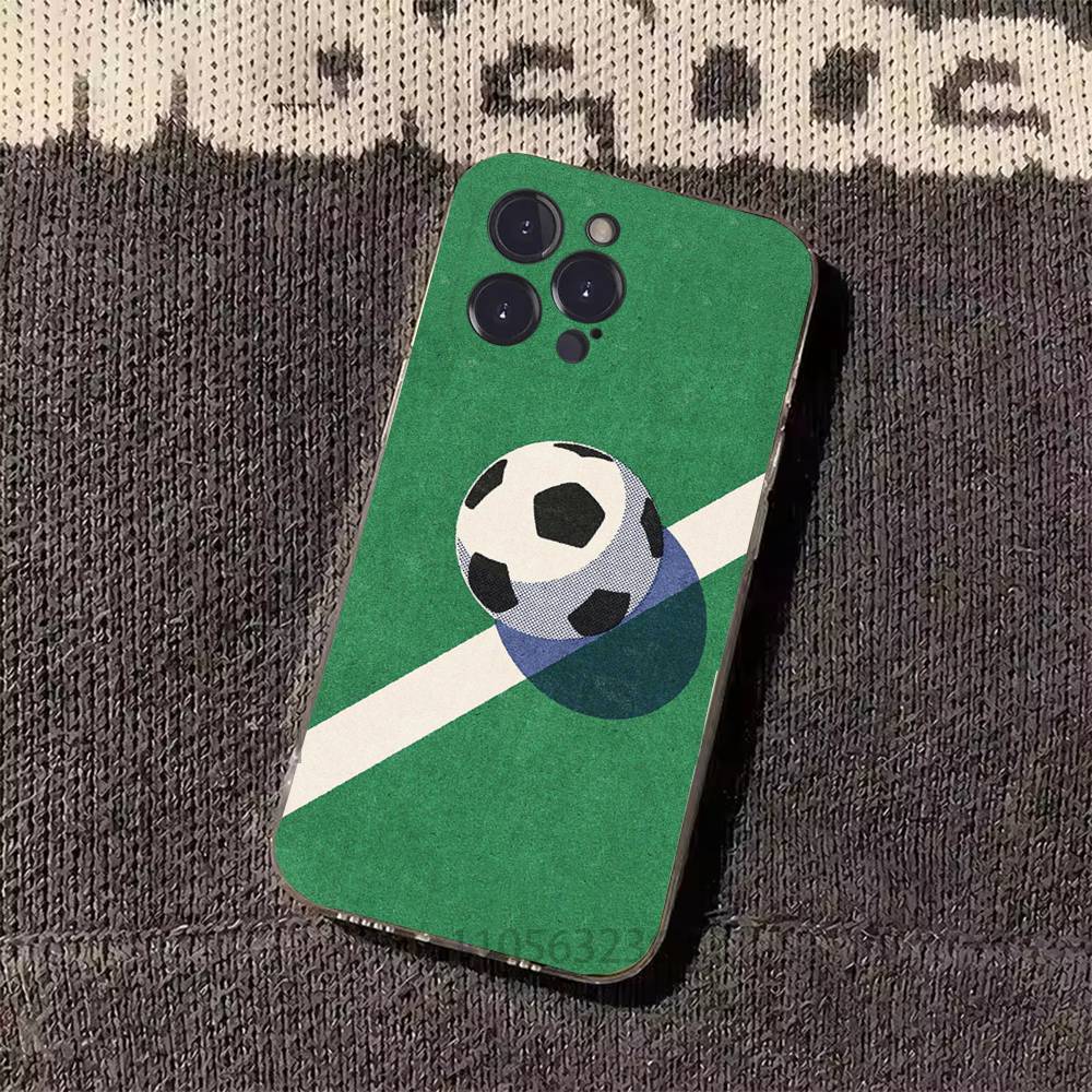 Fire Football Soccer ball  Phone Cases For iPhone 17 16 15 14 13 12 11 Pro Max Plus Luxury Camera Protection Plastic