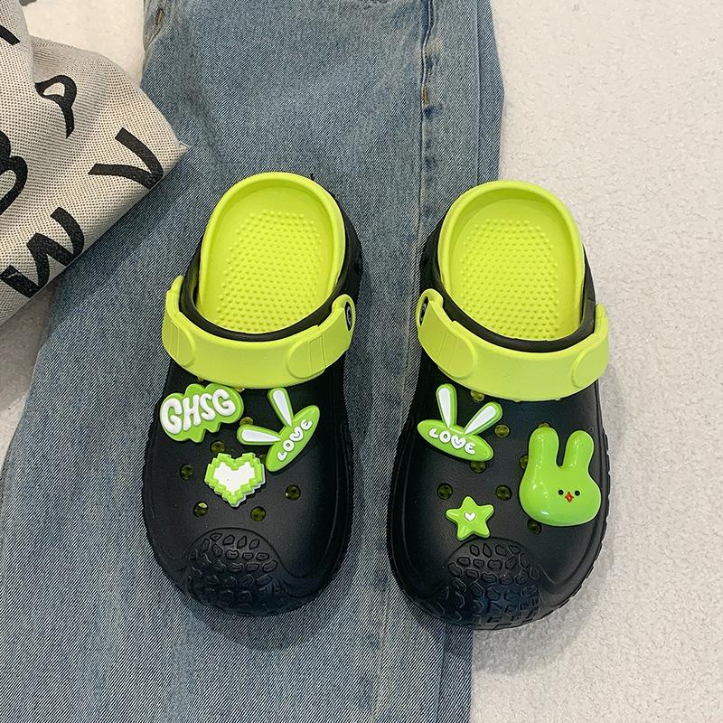 

Мода 2025 Новые Женские Летние Шлепанцы на Платформе Милые DIY Кролик Девочки Модные Клоги Толстая Подошва Женские Комнатные Пляжные Слайды Уличные Сандалии 35-36