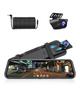 Jansite Dash Cam Glare 1080P Extendable Left Front and Rear Angle Adjustable Loop Parking IP69K Japanese Instruction Manual Included Mirror-Style