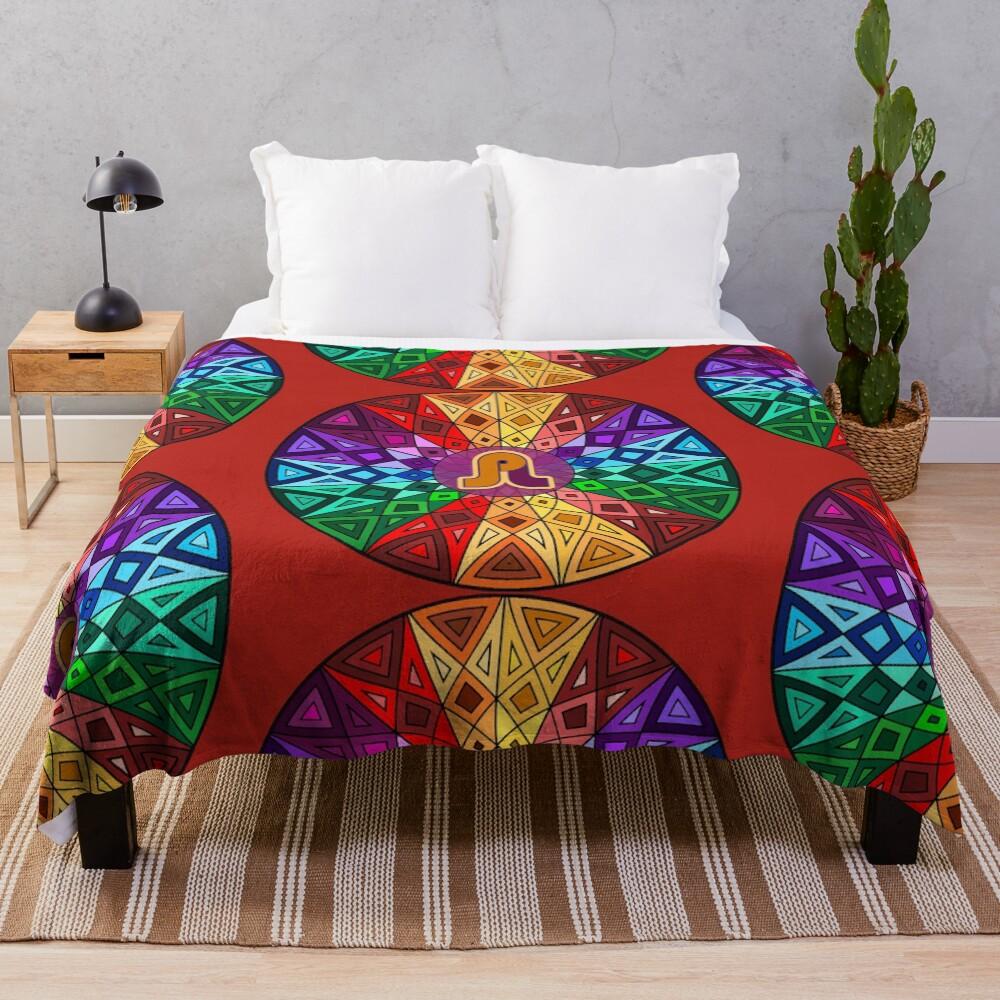 Pretty Lights - Rainbow Geometric Mandala - Psychedelic Funkadelic Trippy Festival Hallucinogen Throw Blanket