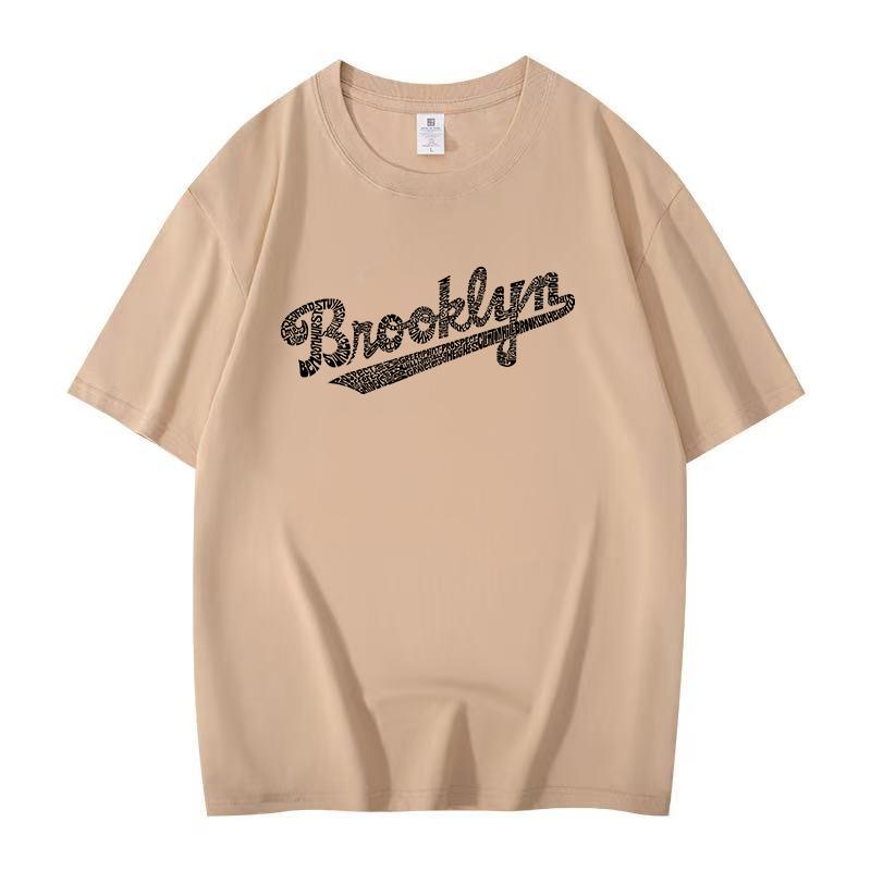 Amerikanisches trendiges Highstreet-Paar-T-Shirt mit lockeren halben Ärmeln für den Sommer, dünnes Rundhals-Kurzarmshirt