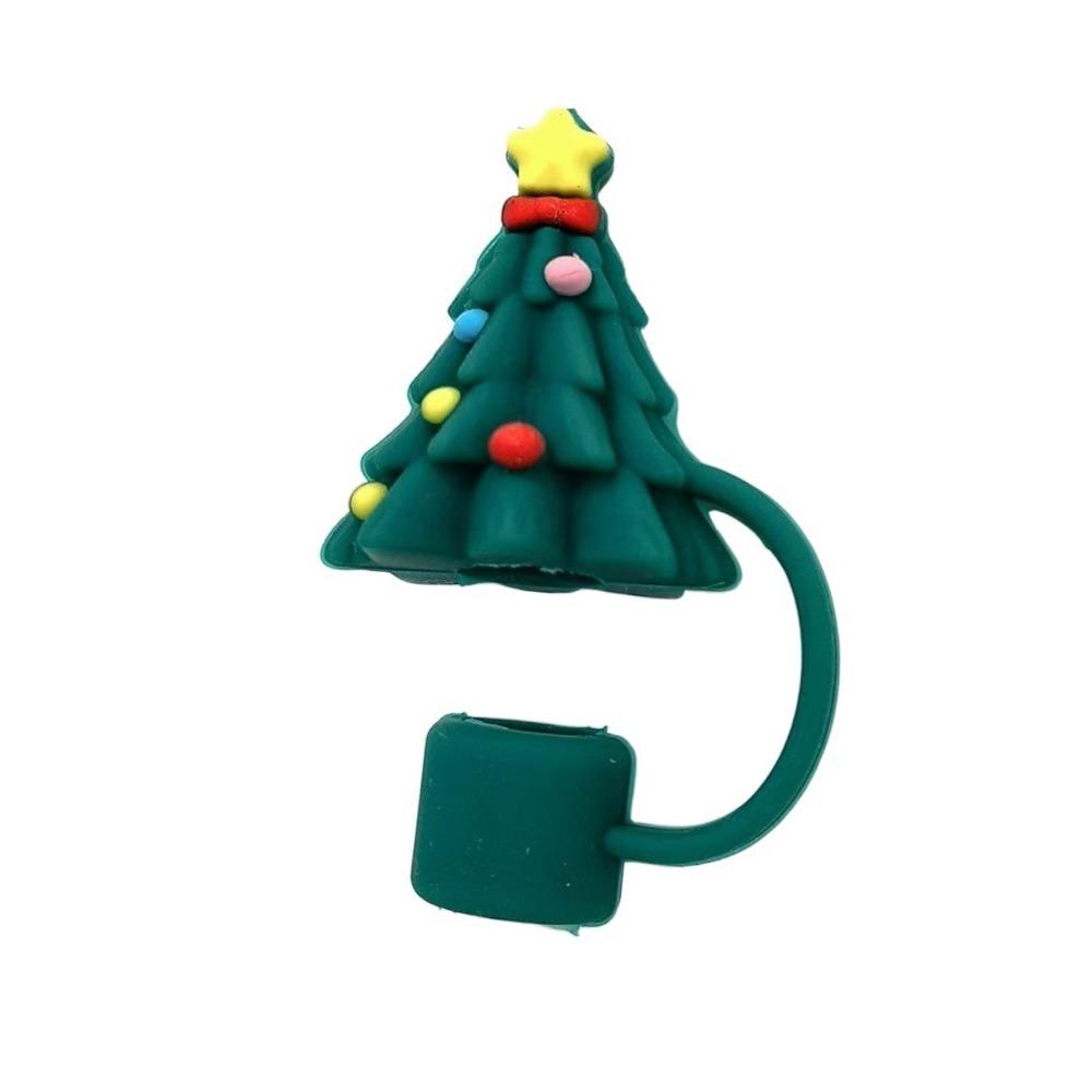 Opakovaně použitelná silikonová zátka na brčko Silikonové krytky na konce brček Nový uzávěr proti prachu na pití Vánoční dekorace