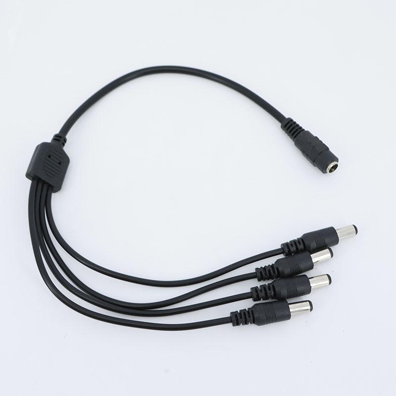 40cm Wire DC 12v 1 Female To 4 Way Male Plug DC Power Supply Cable Splitter Extend Adapter 5.5mmx 2.1mm Connector 12V-24V