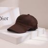 Men's and women's soft top solid color cap star ins show face small casual versatile trendy black baseball cap