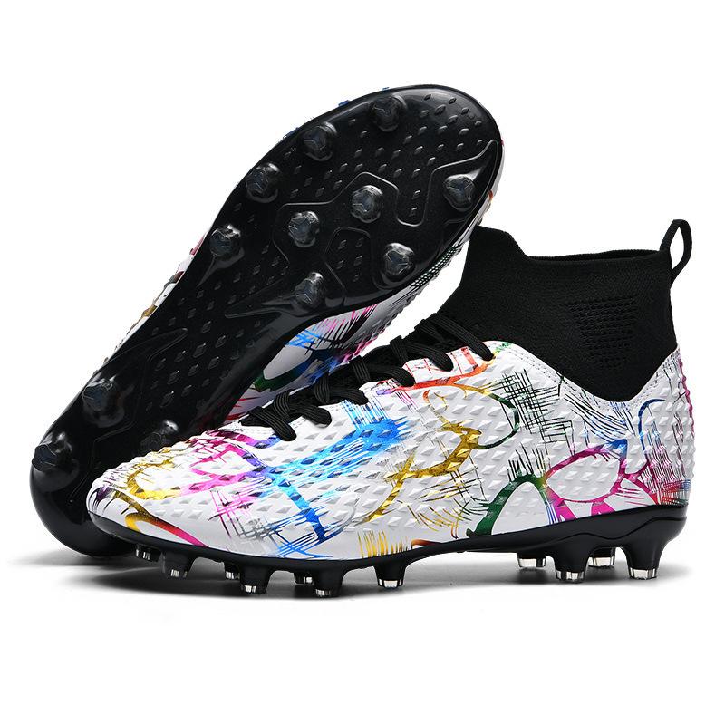 Autumn High-Top Football Shoes Artificial Grass Men'S Large-Size Training Sports Grass Football Shoes