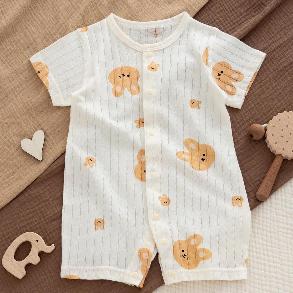Newborn Ultra-Thin Cotton Short-Sleeved Jumpsuit for Summer