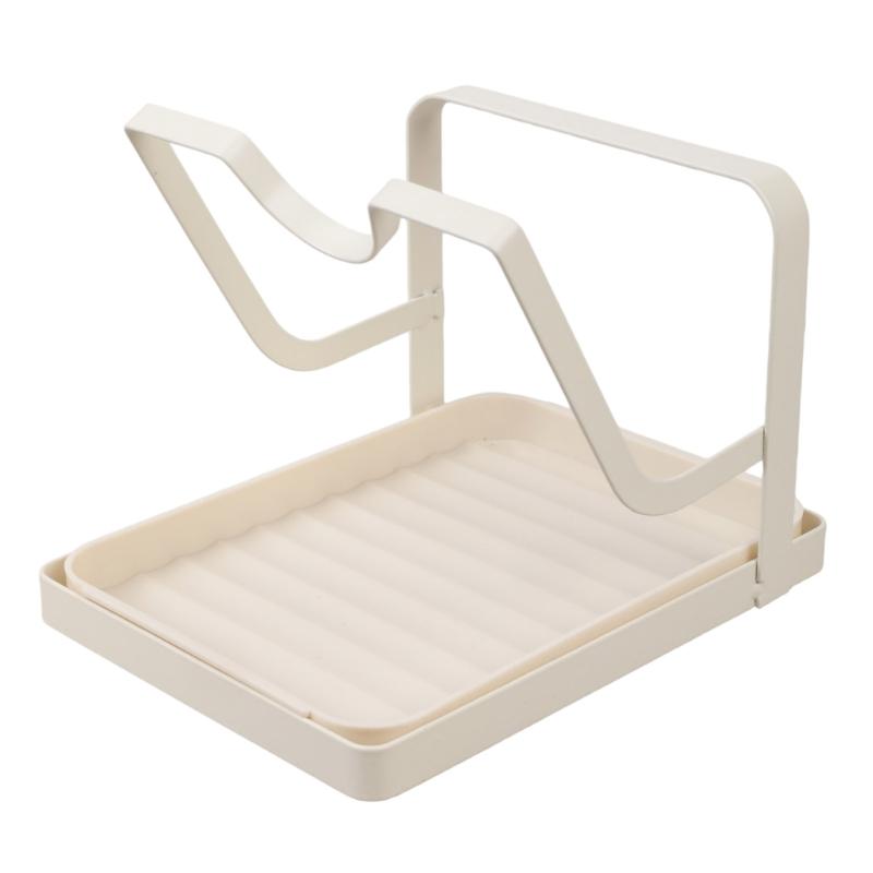 Double Deck Kitchen Organizers for Pot Covers and Cutting Boards with Suction Base for Easy Setups and Space Saving