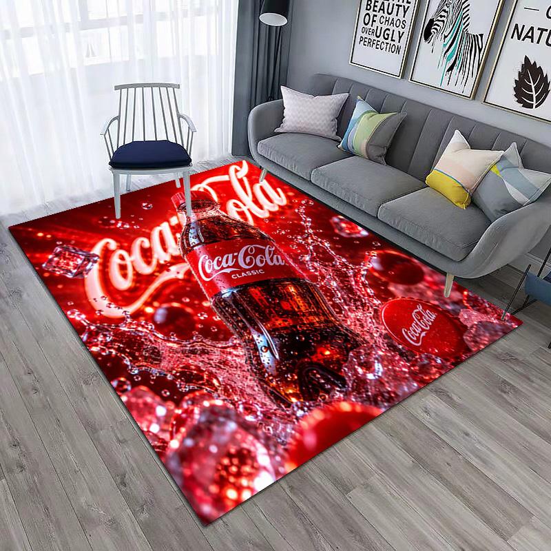 Christmas Gift Halloween Themed Cola Beverage Coca Cola Carpet Is Suitable for Living Room and Bedroom Doormats Office Balcony Decorative Carpet V26