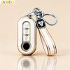3 Buttons Tpu Car Flip Remote Key Case For Fiat 500 Panda Punto Bravo Ducato Peugeot Boxer Citroen Jumper Auto Key Bag Keychains