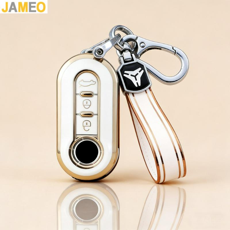 3 Buttons Tpu Car Flip Remote Key Case For Fiat 500 Panda Punto Bravo Ducato Peugeot Boxer Citroen Jumper Auto Key Bag Keychains