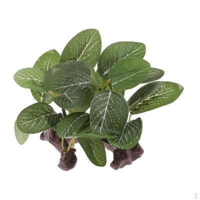 Reptile Decoration Ornament, Aquarium Decor Fish Tank Artificial Grass Plants for Home Indoor