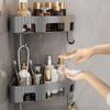 2-Tier Black Bathroom Corner Storage Shelf Set