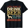 American Bulldog Dad Drink Beer Hang With Dog Funny Vintage Gift Unisex T-Shirt