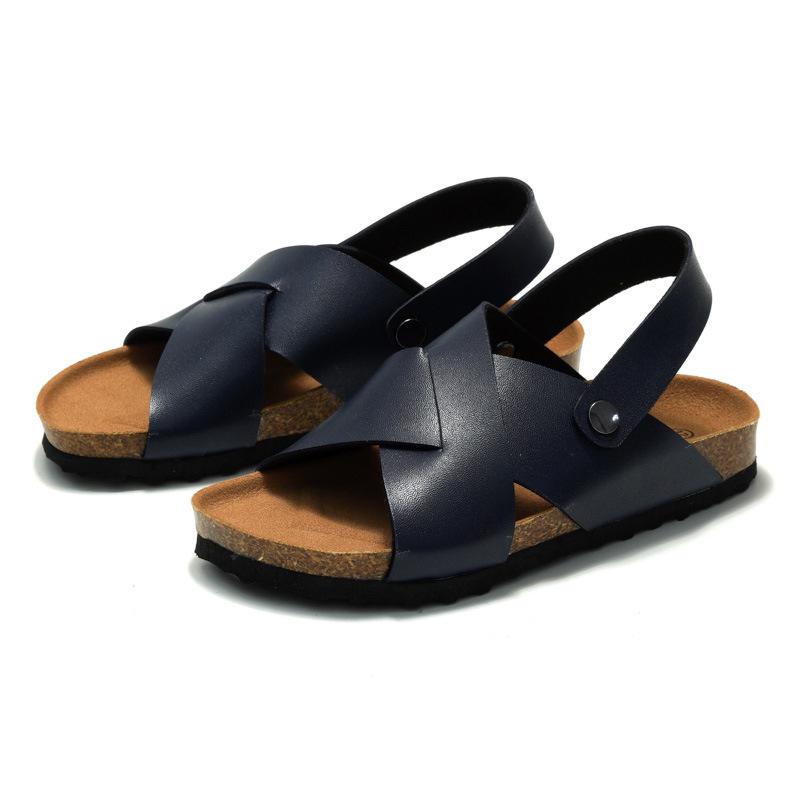RUIZUSTOCK Retro Kids' Cork Sandals - Summer Outdoor Slippers for Boys & Girls, Medium & Large Sizes