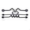 Stainless Steel Nose and Lip Piercing - 9 Pieces