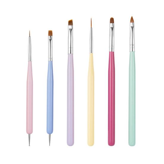 Zestaw Pędzli do Nail Artu Zestaw Pędzli do Malowania i Projektowania Paznokci do Żelu Akrylowego Detailingu Dottingu Ergonomiczne Rączki Narzędzie do Dottingu Paznokci dla Początkujących Profesjonalistów