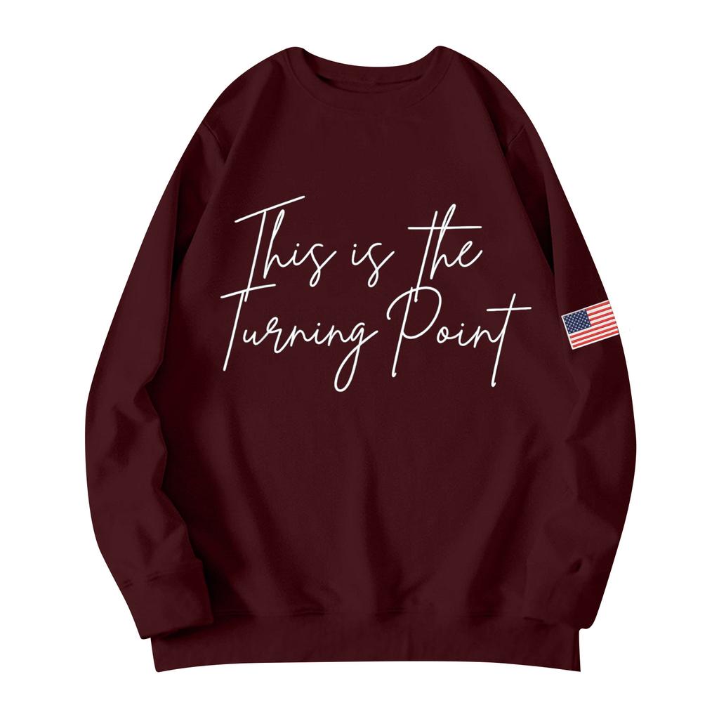 Unisex Printed Round Neck Long Sleeved Loose Fitting Long Sleeved Casual Long Sleeved Top Hoodie