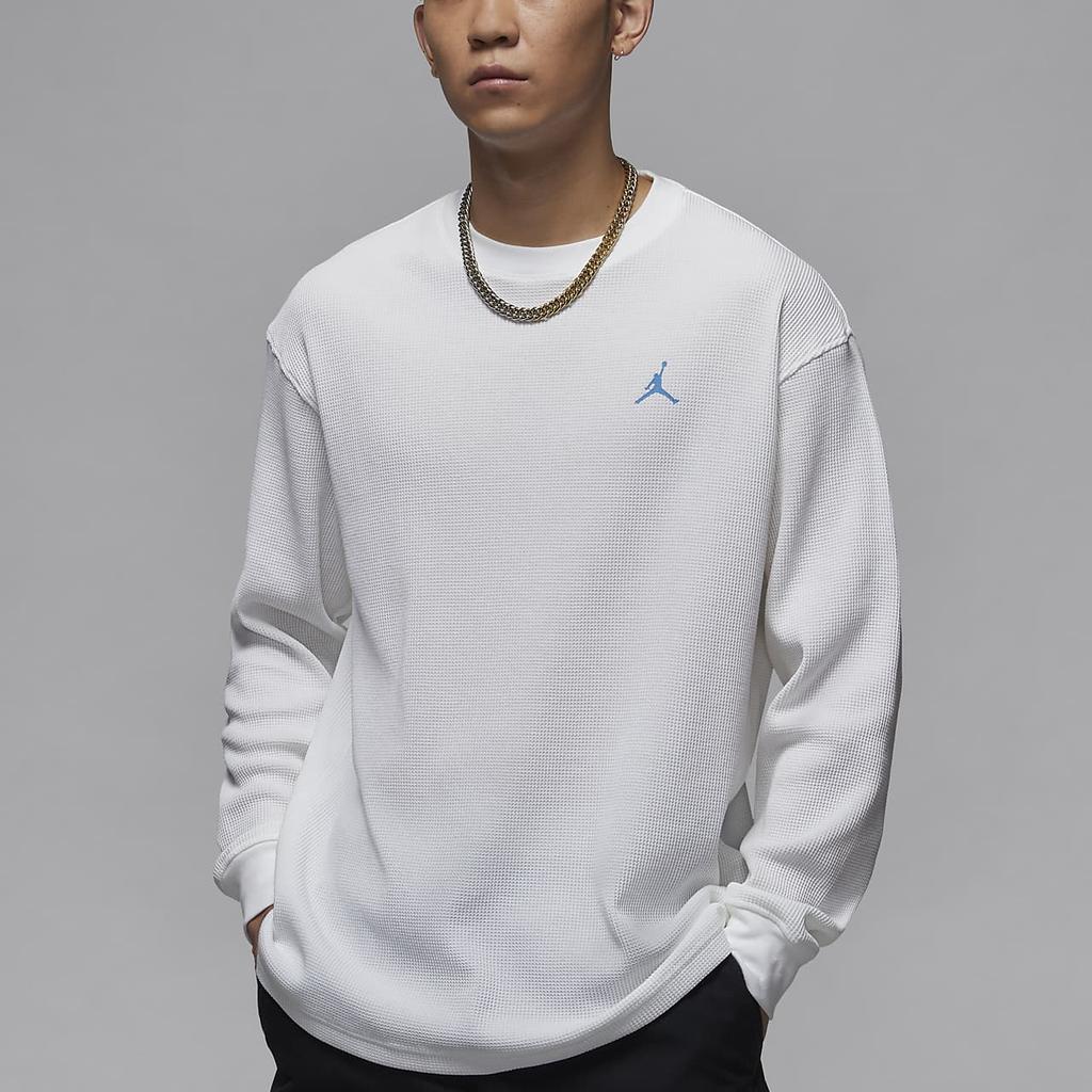 Jordan Essentials Comfortable Loose Pullover Long Sleeve Sweatshirt Men sweatshirt White Legendary-Blue FV7457-100