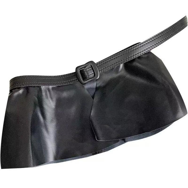 Wide PU Leather Belt Women With Ruffled Hem Dress Waist Cincher Metal Buckle Chic Streetwear Accessory