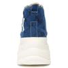 MLB Chunky High Anti-Slip Wear-Resistant High-Top Canvas Shoes Unisex Blue Sneakers 3ASHU311N-50BLD