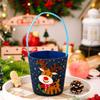 Cartoon Christmas Handbag Gift Bucket Festive Elk Cloth Handbag Christmas Gift Bag Washable Candy Bag For Gift Giving 'S Party