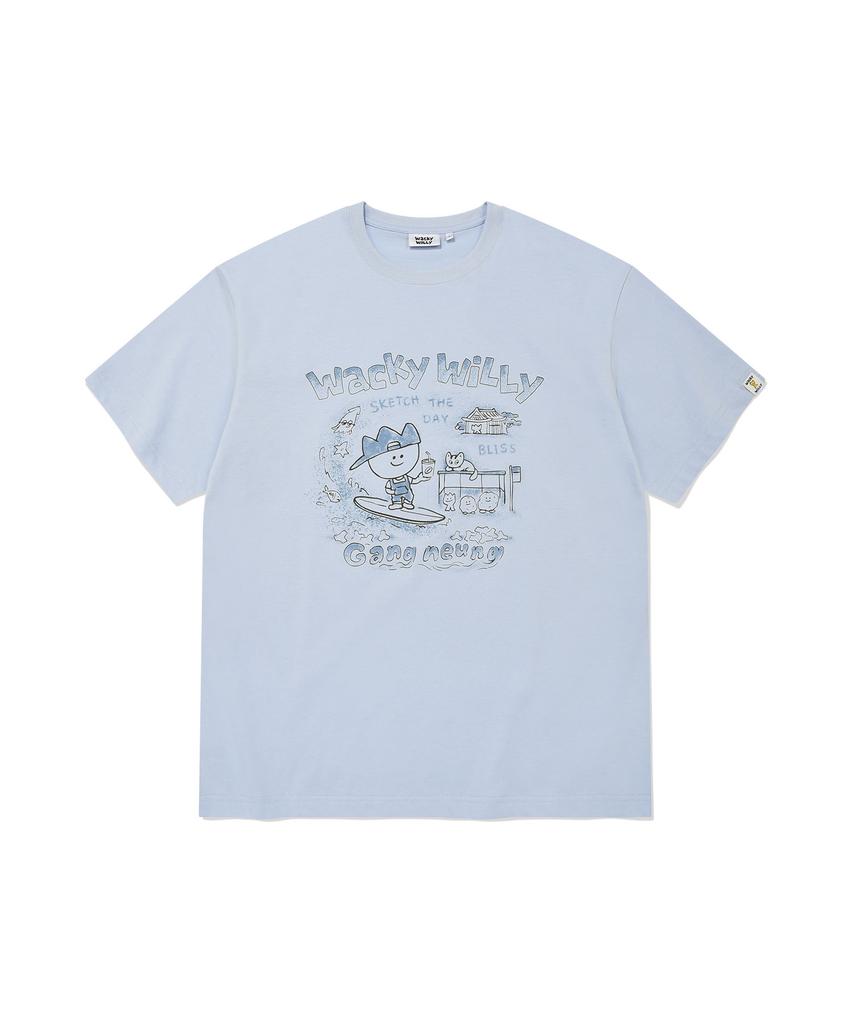 WACKY WILLY Kiki Travel Series Gangneung T-Shirt Blue
