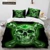 3D Gothic Horror Skull Cartoon Comforter Bedding Set,Duvet Cover Bed Set Quilt Cover Pillowcase,King Queen Size Bedding Set Gift