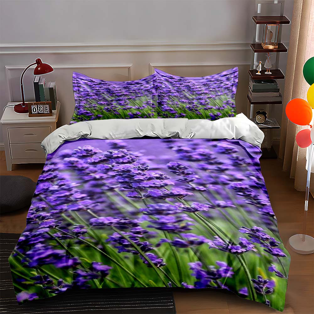 

Lavender field design. Bedding Duvet cover sets Duvet covers Pillowcases gifts (1 * Duvet Cover 2 * Pillowcases, without duvet insert) 135x200cm